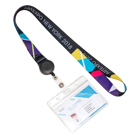 Badge Holder & Staff ID Cards Full Color Design Custom Badge reels Lanyrads Small Quantity Custom Printed Lanyard with Logo