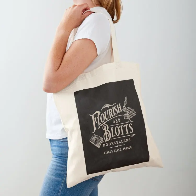 

Flourish Blotts Wizard Book Magic Tote Bag reusable shopping bags canvas tote Reusable bags