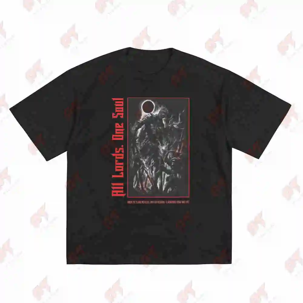 Ashen Soul Soulsborne Dark Fantasy Mythic Fire Ash Short Sleeve Tee 100% Cotton T-Shirt view 2