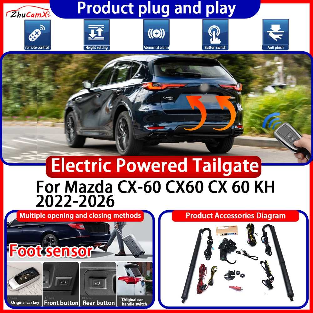

ZhuCamX Electric OEM Powered Tailgate for Mazda CX-60 CX60 CX 60 KH 2022-2026 anti pinch Smart Intelligent Control Gate Lift Kit
