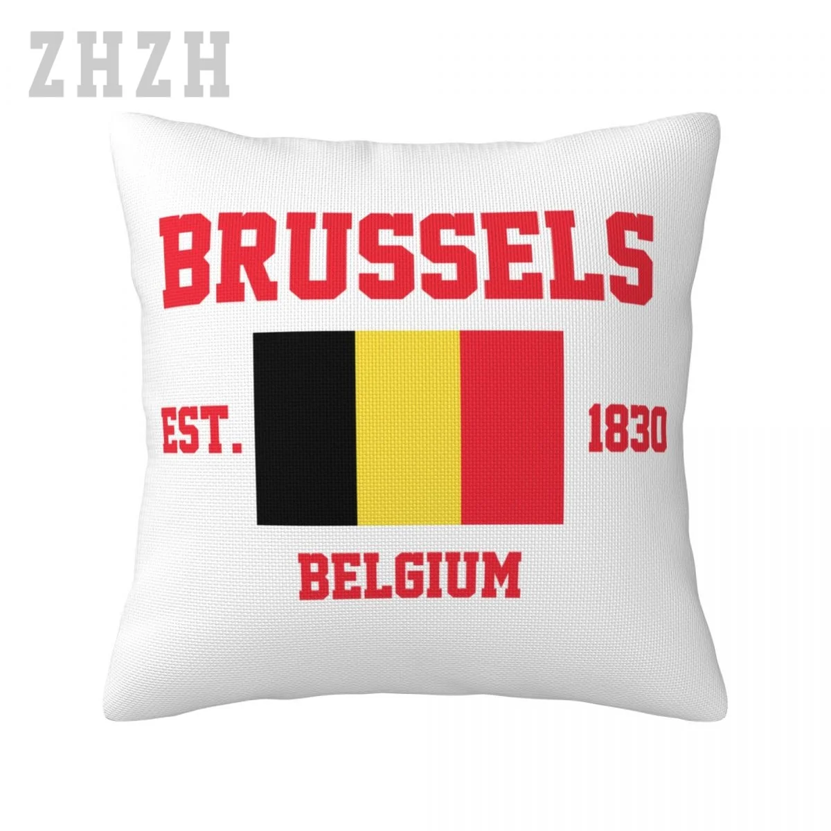 

More Styles Linen Pillowcases Belgium EST.1830 Brussels Capital Throw Pillow Cover Family Home Decor Sofa Car Waist Cushion