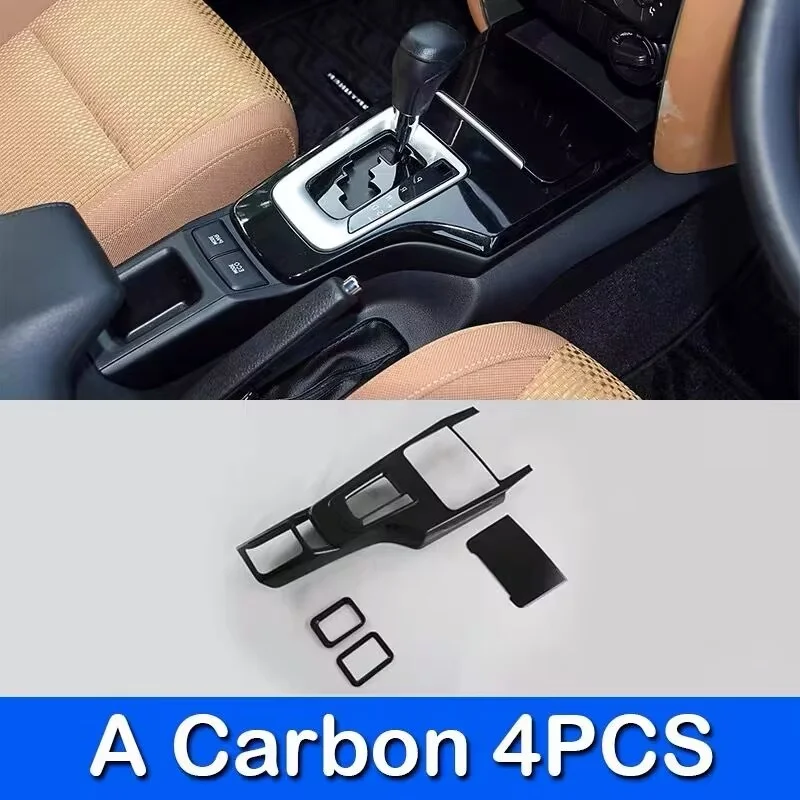 LHD RHD 4pcs Conjoined ABS Carbon Fiber Color Center Console Gear Shift Panel Frame Cover for Toyota Fortuner 2016 - 2022