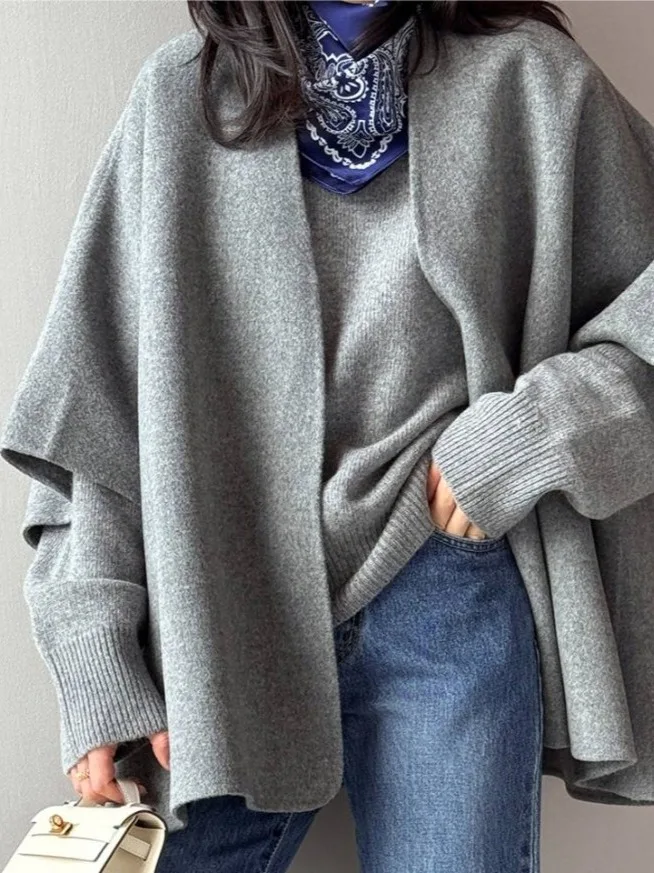 

Chic mat Winter Woolen Vest Coat Women's Loose Svel V-Ne Korean Sle Thiened Outerwear for Middle-Aged Ladies