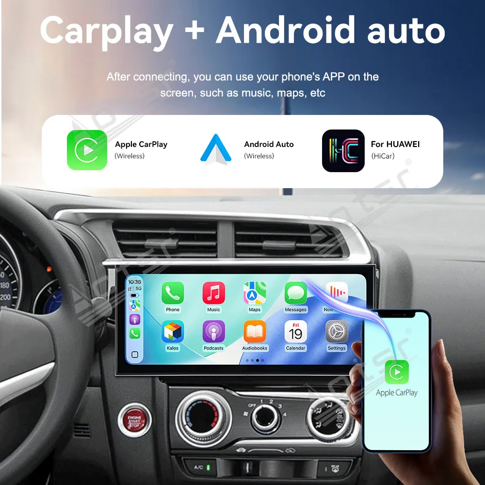 CarPlay 15.8'' Android 15 para Honda Fit Jazz 2007-2014, Gadgets para Carro, Acessórios Internos, Tela HD, Reprodutor Multimídia