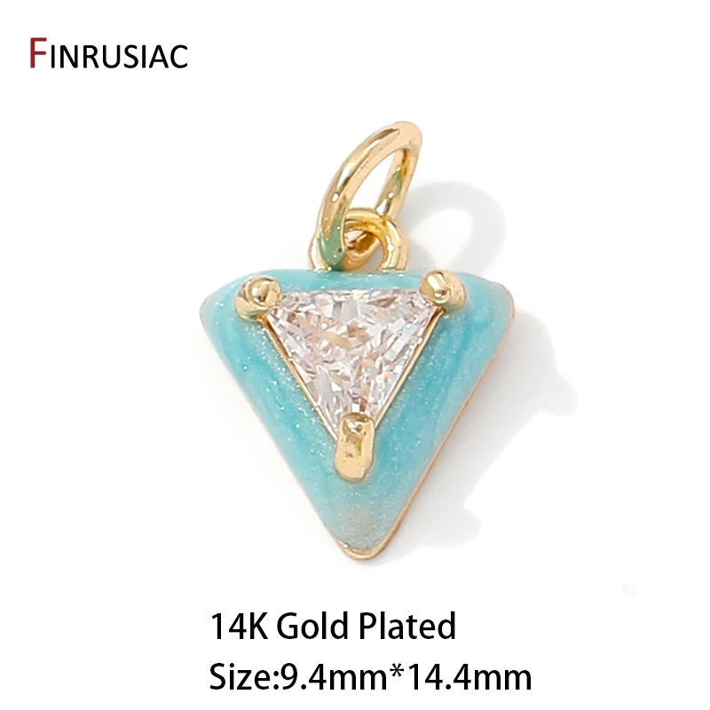 14K vergoldeter Messing-Dreieck-Charm-Anhänger für die Herstellung von Halsketten und Armbändern, Charms zur Schmuckherstellung, DIY-Zubehör – Detail 19