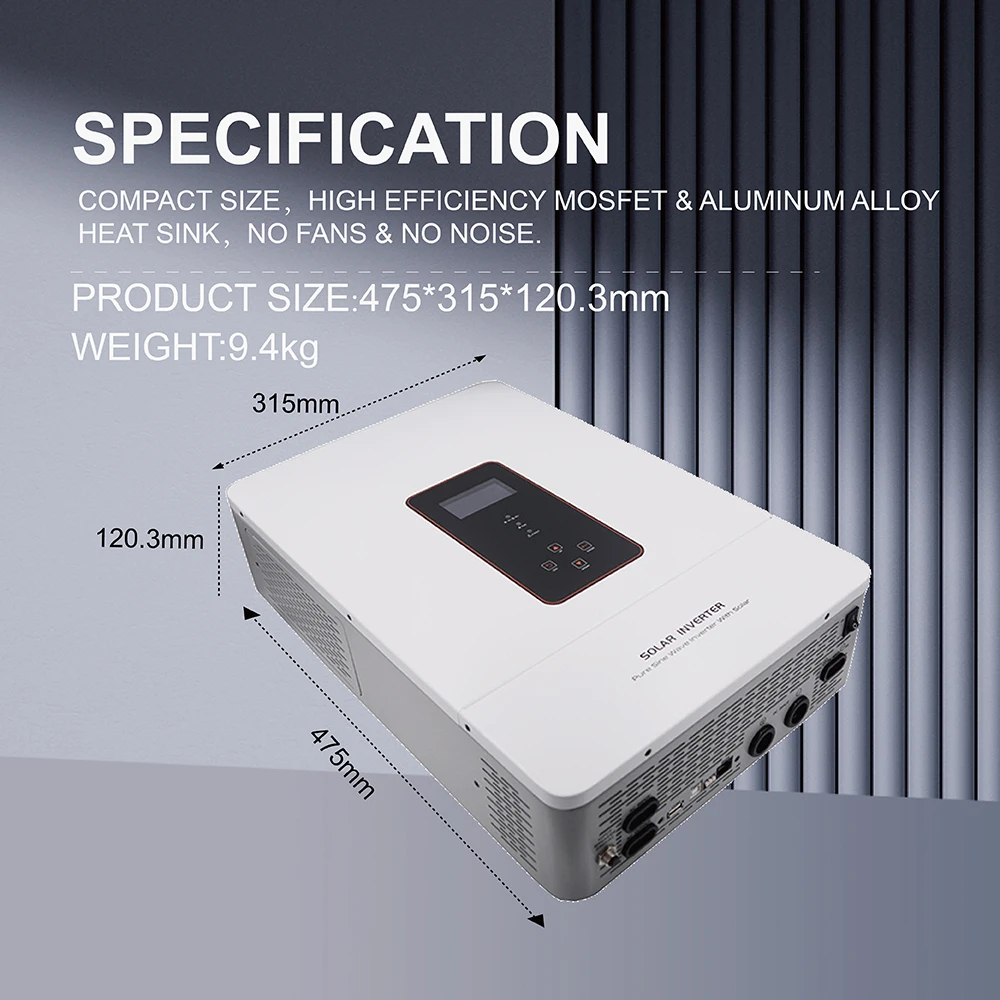 48 فولت 5000 واط 208/220/230/240Vac 50 هرتز/60 هرتز موجة جيبية نقية Mppt انقطاع التيار الكهربائي الشبكة الشمسية العاكس شاحن العاكس