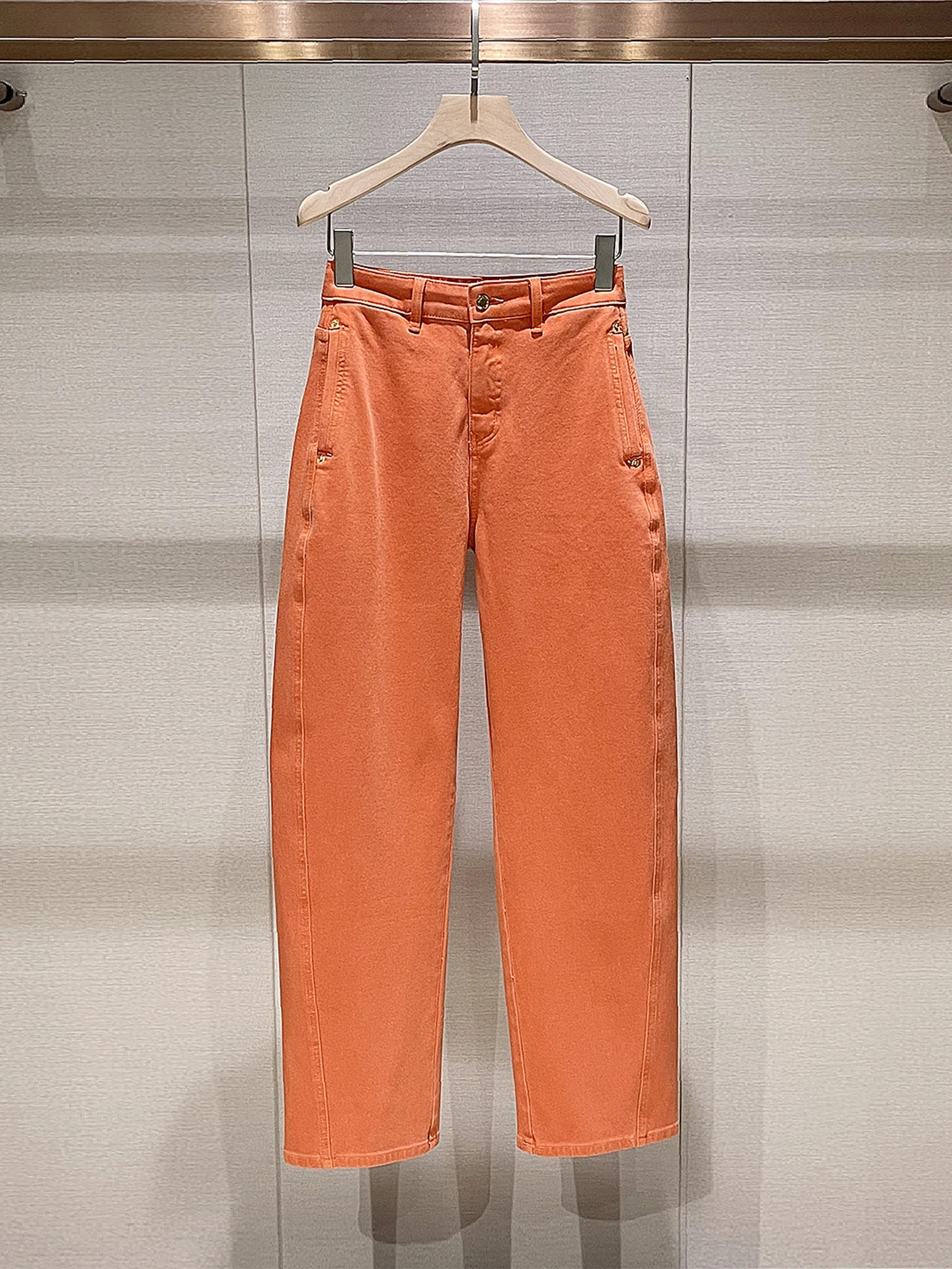 

Dopne Orange Wide Leg Jeans Women's High Waist Loose Slimming Casual Versatile Knife Denim Spring 2026 New Sle