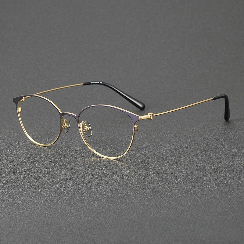 New Titanium Anti-blue Light Small Frame Glasses Myopia Female Cat-eye Ultra-light Prescription Eyeglasses 2200 Fashion Design