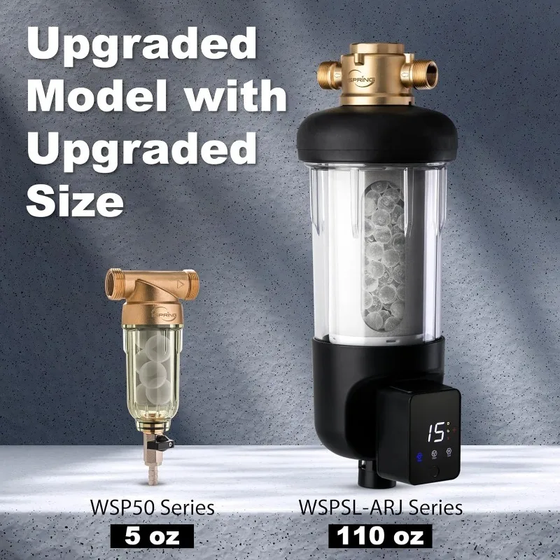 NSF Certified, Spin-Down Sediment Water Filter, Upgraded Jumbo Size, Large Capacity, Reusable with Touch-Screen Auto