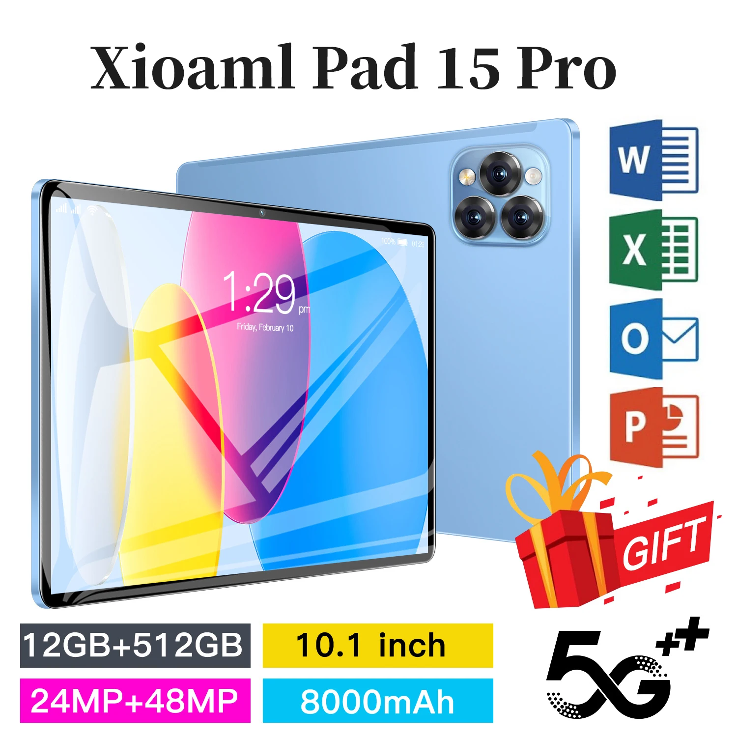 

Global Version Xioaml Pad 15 Pro Tablet Android 13 11 Inch 16GB 1024GB 5G Dual SIM Phone Call GPS Bluetooth WiFi Tablet PC 2025