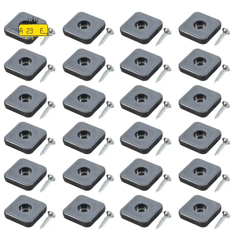 

A23E-24 шт. мебельные ползунки 30 мм защитные накладки на ножки мебели с винтами квадратные защитные накладки на ножки стула мебельные скользящие накладки