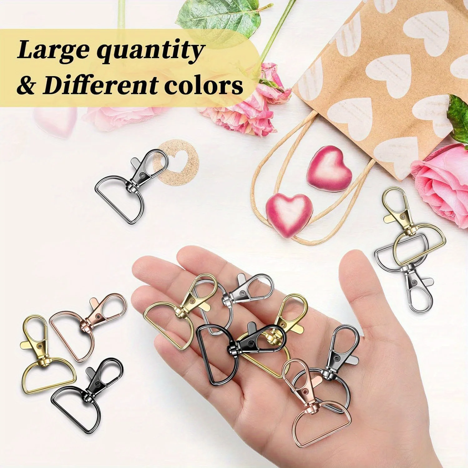 10pcs Swivel Clasp Lanyard Snap Hooks Keychain Clip Hook Metal Lobster Claw Clasps for Lanyard Key Rings Crafting Purse