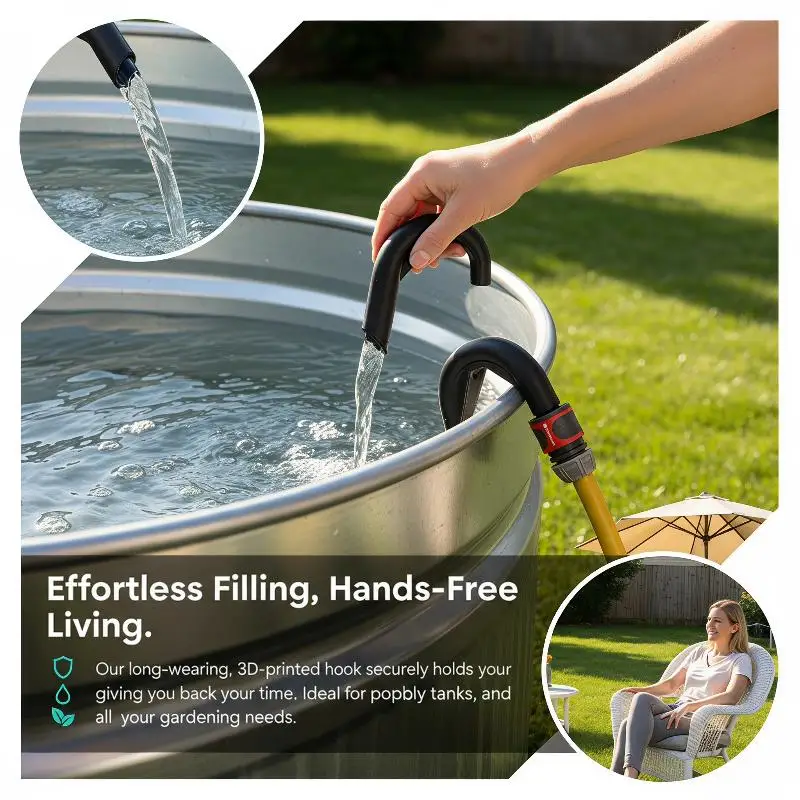 Schwerlast-Wandhalterung für Poolschläuche zur Befüllung von Wassertanks in Garten, Terrasse und zur Bewässerung im Freien. – Detail 6