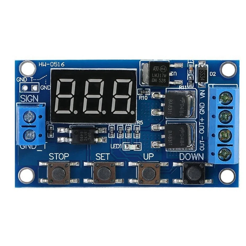 Módulo de tiempo de retardo DC 5V-36V, interruptor de bucle infinito, pantalla LED Digital, tablero de Control de tubo Dual MOS en lugar de módulo de relé