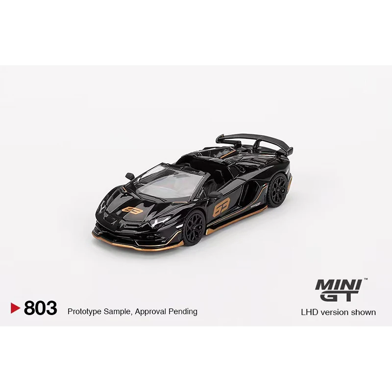 PreSale MINIGT 803 1:64 Aventador SVJ 63 Roadster Nero Aldebaran Diecast Model Collection Toys