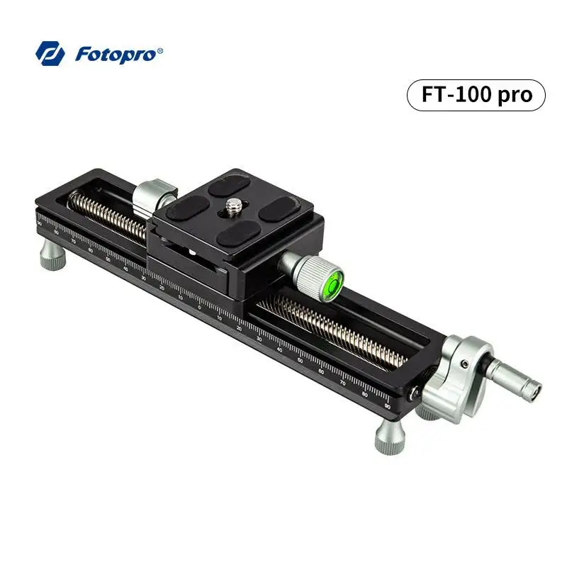 Fotopro New FT-100 PRO Macro Head Rail Camera Slider Bidirectional Macro Stand for Fine-Tuning and Long-Range Shooting
