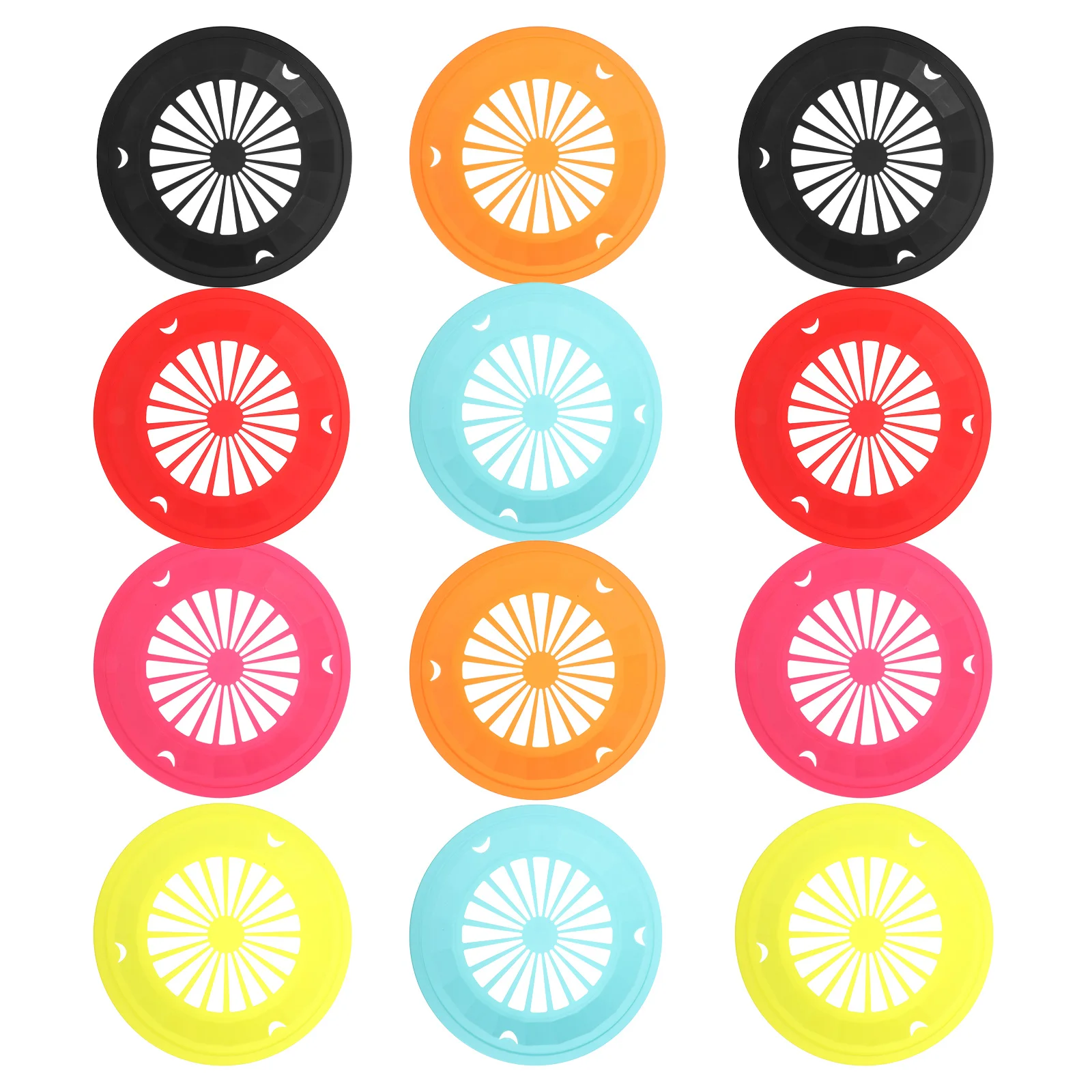 

12pcs Plastic Hollow Drain Basket Reusable Fine Polishing Smooth No Burr Kitchen Fruit Vegetable Washing Strainer Draining Tray