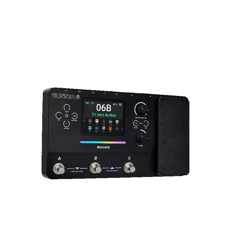 MOOER GE100 Pro, GE100 Pro Li Electric Guitar pedal Multi-Effects Processor with Smart AI Drum Machine, Backing Tracks, and Amp