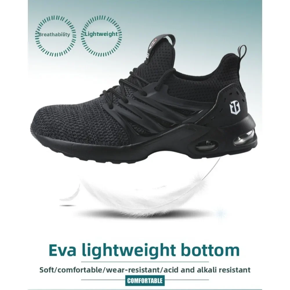 Safety Shoes Air Cushioned Sole Steel Toe Cap Work Shoes Safety Protection Anti Smashing Anti Piercing Labor Protection Shoes