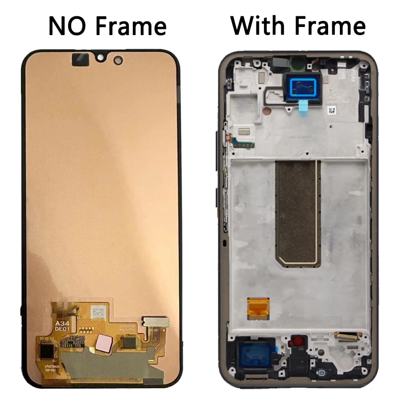 Pantalla táctil LCD con huella dactilar para móvil, piezas de reparación de pantalla de SM-A346, tamaño pequeño OLED de 6,5 pulgadas, para Samsung