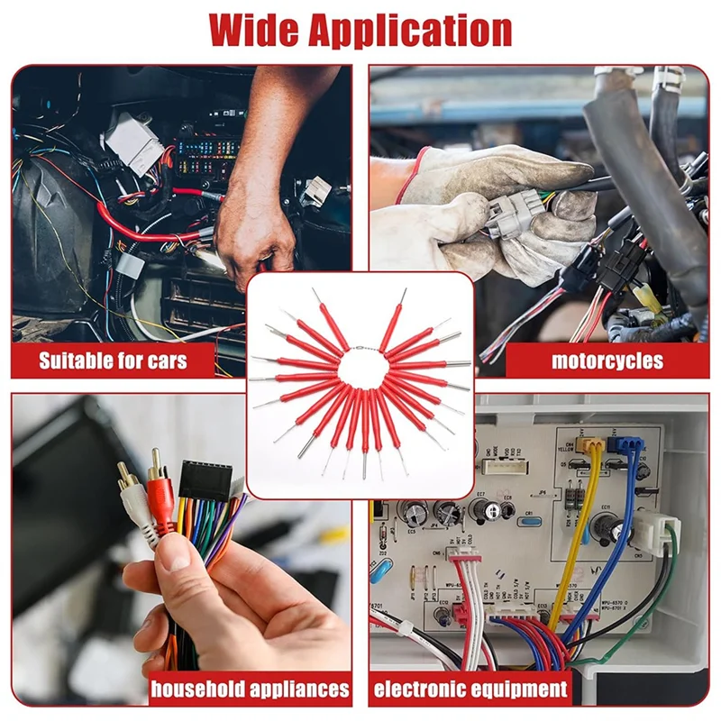 

ABMI-Electrical Connector Depinning Tool 30+ 4P Terminal Pin Removal Kit, Wire Release Tool Terminal Pin Extractor Set,