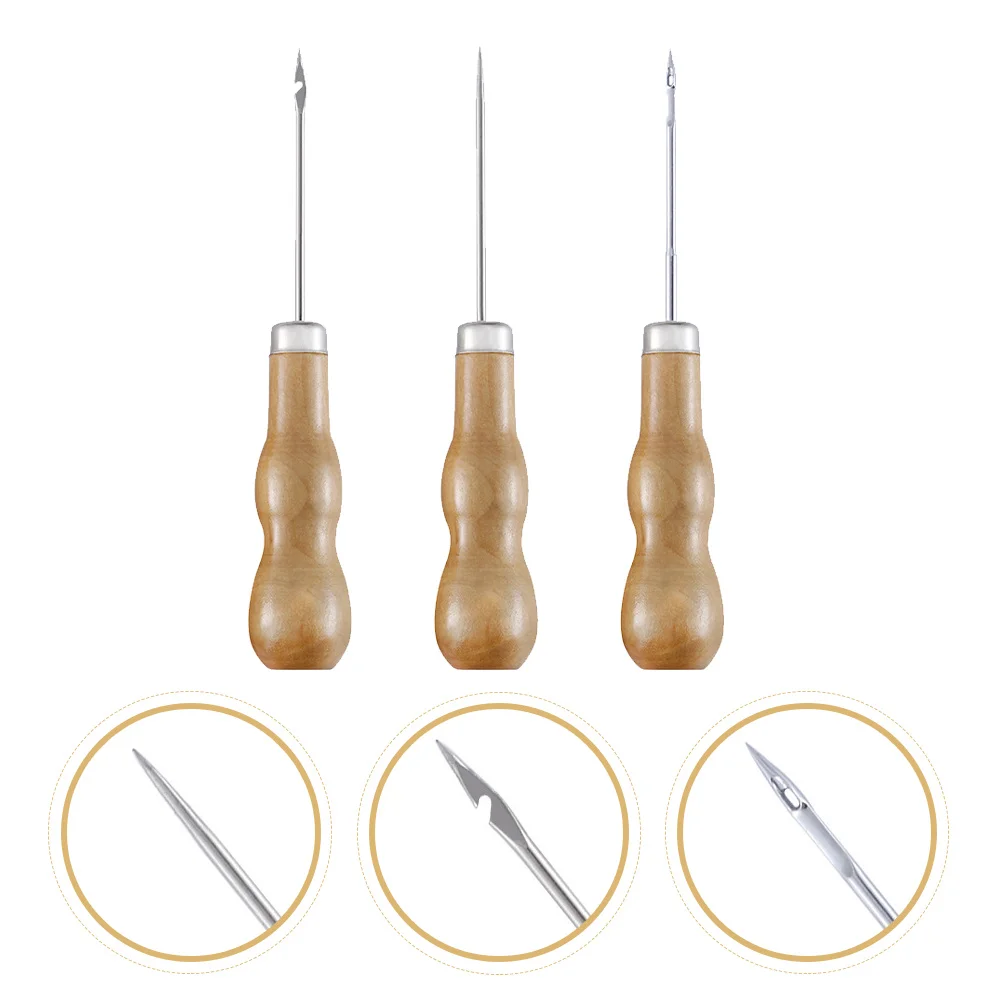 

3pcs H Stitching Awls Awl Set for Craft Stitching Perforating Sewing Prickers Tools Shoe Repair Durable