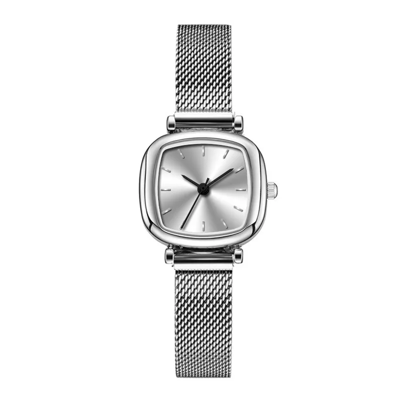 New 2025 Women's Watch Fashionable, Simple, Compact, Exquisite, Elegant Mesh Strap Small Square Watch Customizable
