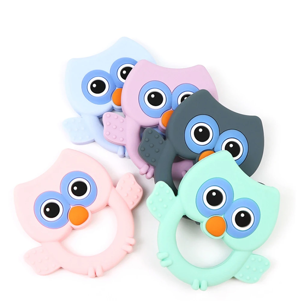 

Owl Silicone Teether Safe Molar For Teeth Grey Durable Teething Molar For Bite Toy Infant Teeth Relief