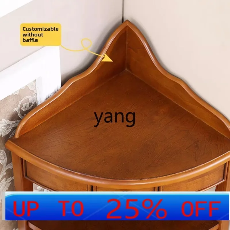 

LH solid wood dining side triangular shelf corner cabinet living room corner cabinet