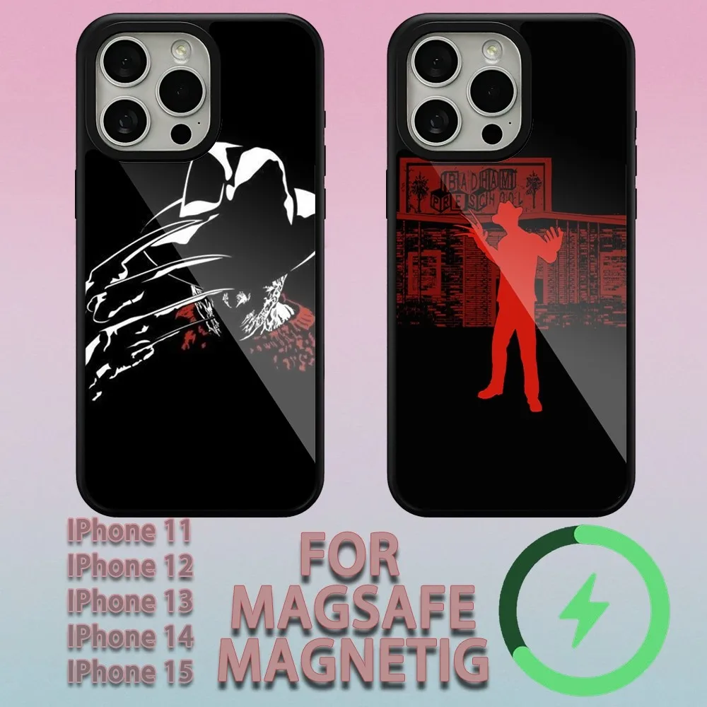 F-Freddys Kruegers  Phone Case For iPhone 15 14 13 12 11 Pro Max Plus Magsafe Magnetic Wireless Charging Cover