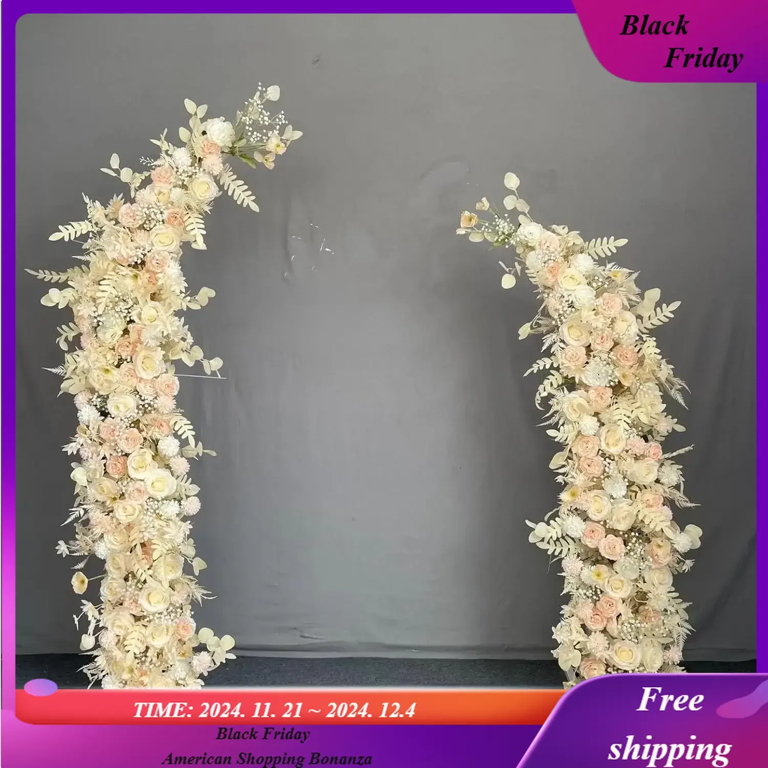 Stand Metal Moon Shape Garden Arch,Half Moon Shape Wedding Arch Backdrop Stand,Set Of 2 Wedding Arches For Ceremony,