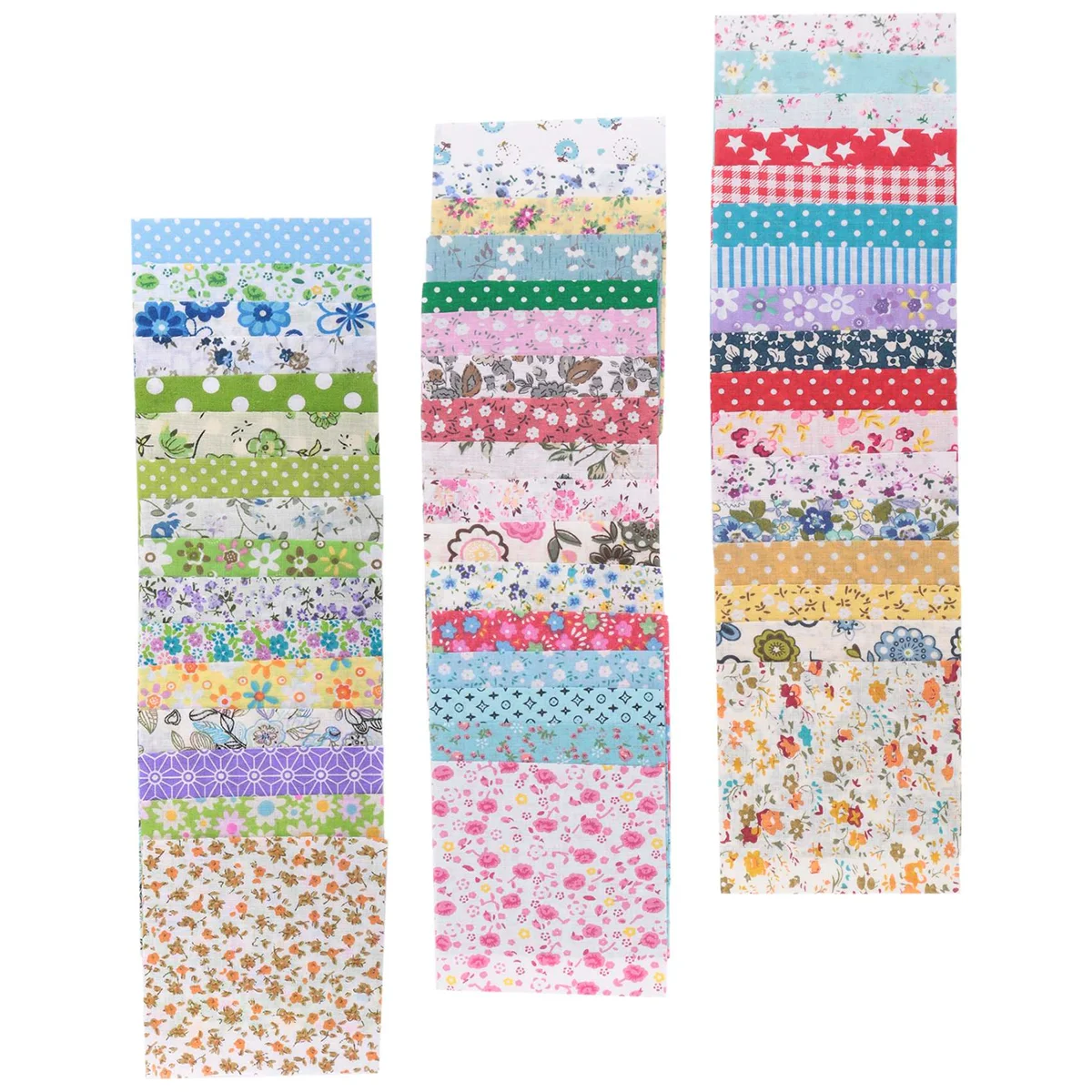 Fabric Patchwork Craft Cotton Material Batiks Mixed Squares Bundle, 10 x 10cm, 50-Pack image 2