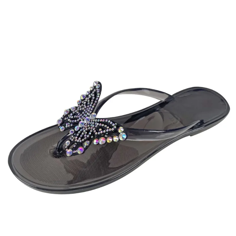 

New Summer Women Slippers Clear Beach Sandals Children Flip-flops Jelly Crystal Flat Slippers Kdis Girl Fashion Causal Shoes