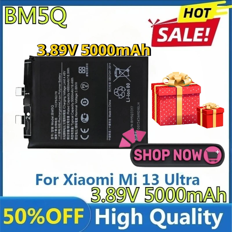 

New BM5Q High Quality Replaceable 5800mAh BM5Q Battery for Xiaomi Mi 13 Ultra Mobile Phone Battery