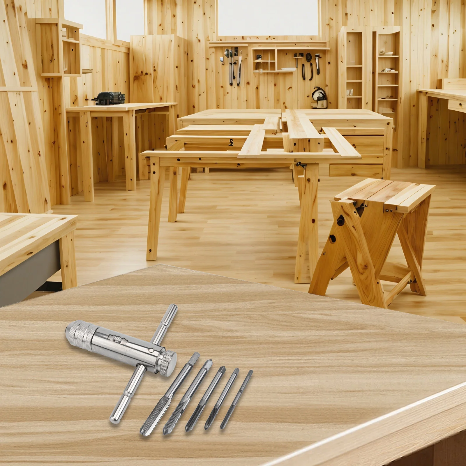 Helicoil Screw Tap Kit Chromium-plated Finish Knurled Chuck Left-handed Use Parallel-clamping Jaws Secure Grip