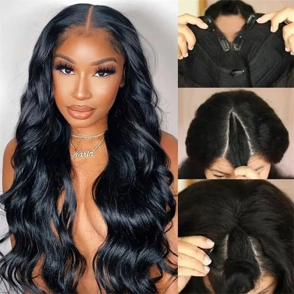 

32inch Body Wave V Part Wigs For Women No Leave Out No Glue Upgrade V Part Body Wave Half Wigs Human Hair Fit For All Head Sizes