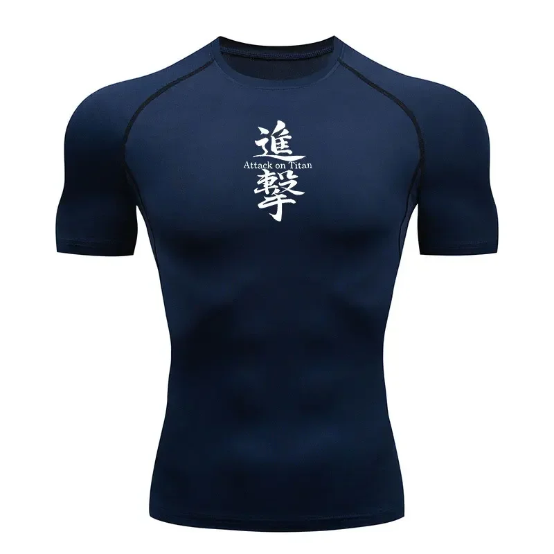 Men's Short-sleeved Sunscreen Compression Short-sleeved Quick-drying Fitness Cycling Running T-shirt Exercise Training Top S-3XL