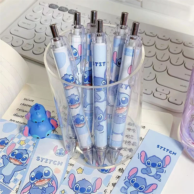 New Anime Disney Pen Kawaii Stitch 0.5mm Black Press Gel Pen Cartoon Lilo & Stitch Signature Stationery Student Toy Gifts