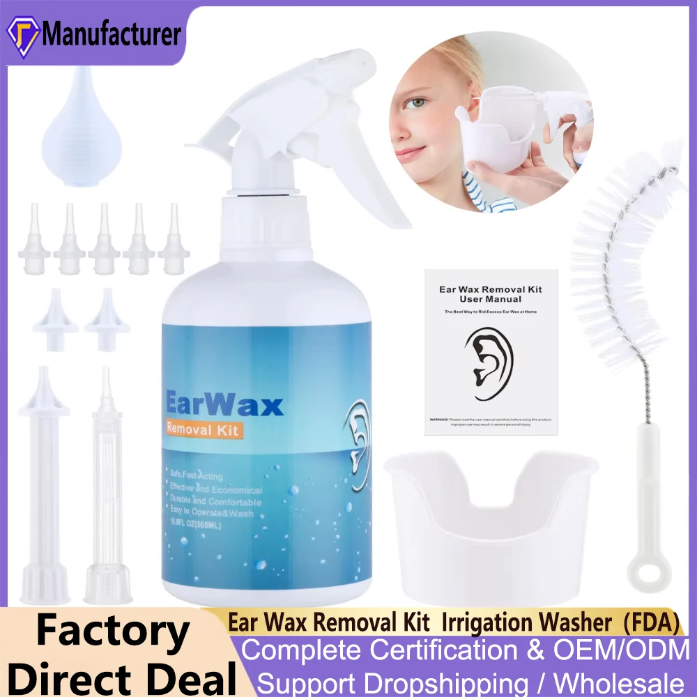 Ear Wax Removal Kit Irrigation Washer Bottle System With Cleaning Tips Thread Cap Bulb Syringe Adults Kid Safety Ear Store Care