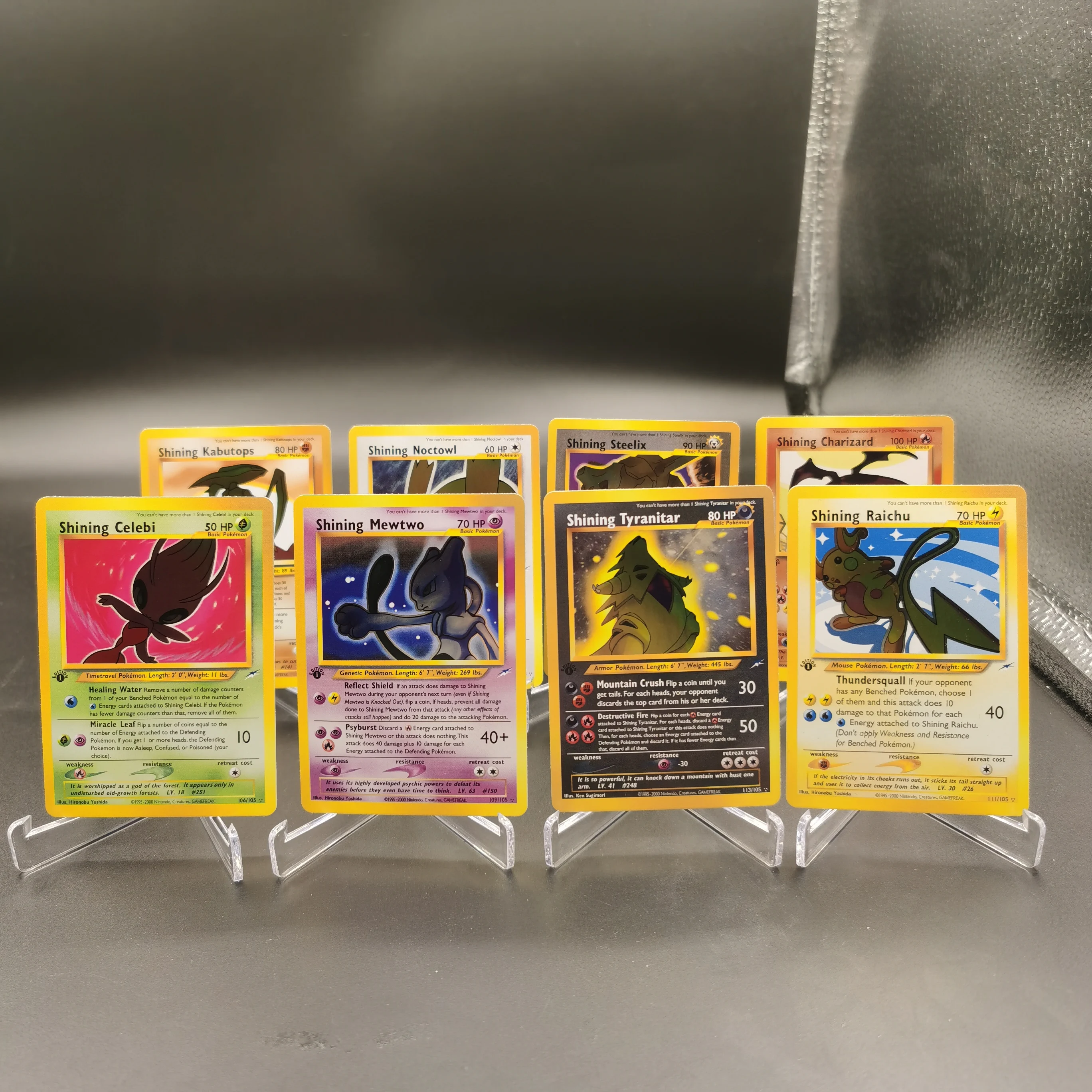 

PTCG Collection DIY Cards Shining Charizard Mewtwo Celebi Raichu EN Self Made Single Card Classic Game Anime Card Gift Toy