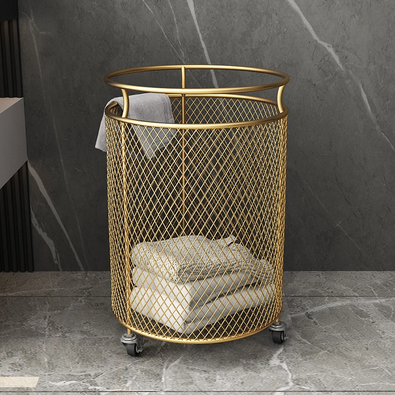 Nordic Style Light Luxury Household Dirty Clothes Basket Bathroom Laundry Storage Basket INS Wind Design