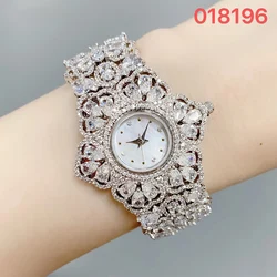 018196 Luxury Women's Watches Cubic Zircon Full CZ Bracelet Watch for Lady's Wedding Party  Jewelry  Accessory have Watches box