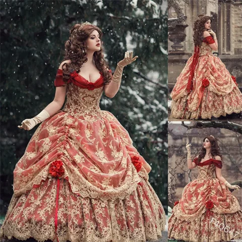 Victorian Rococo Dress Women Gothic Medieval Royal Princess Wedding Dress Civil War Southern Belle Quinceanera Dresses Ball Gown