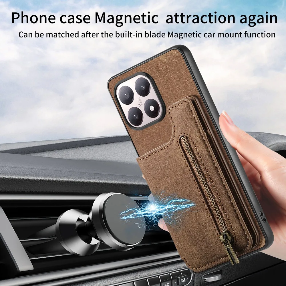 Wallet Case Zip Leather Funda for Xiaomi 17T Pro 15T 14T 13T 12T 11T Magnet Back Cover Phone Mi 11 Lite 12 T 13 14 15 T14 17 5G