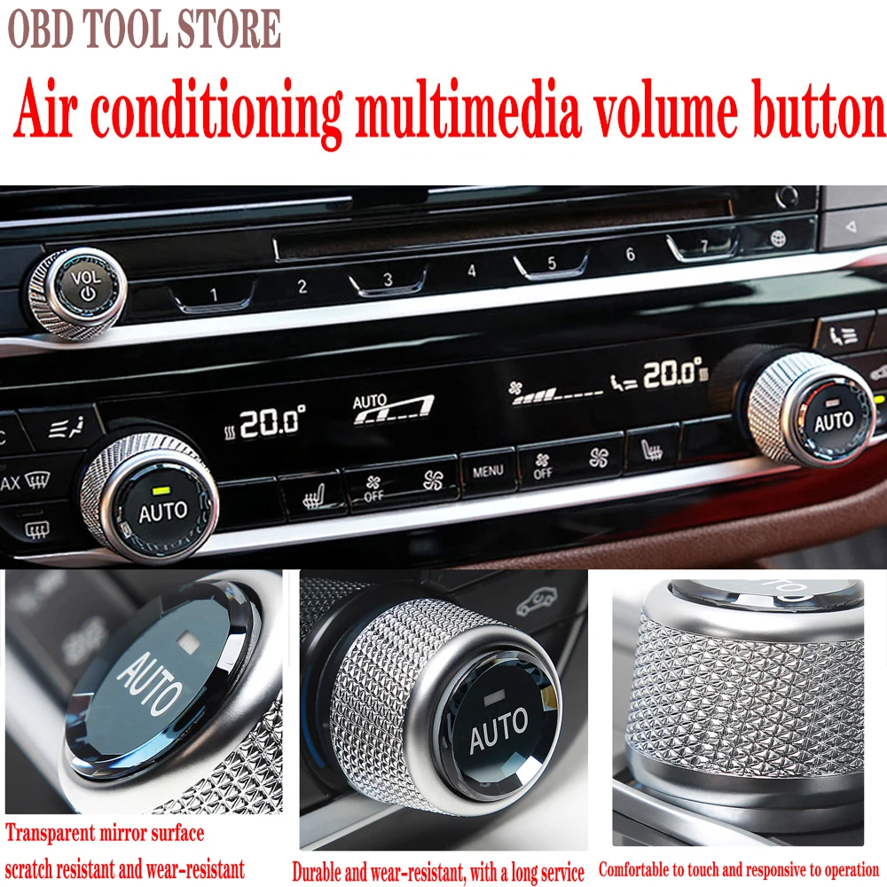 Crystal Knob Air Conditioner Multimedia Volume Button for BMW New 3 Series New 5 Series X3 X4 X5 Multimedia Volume Buttons