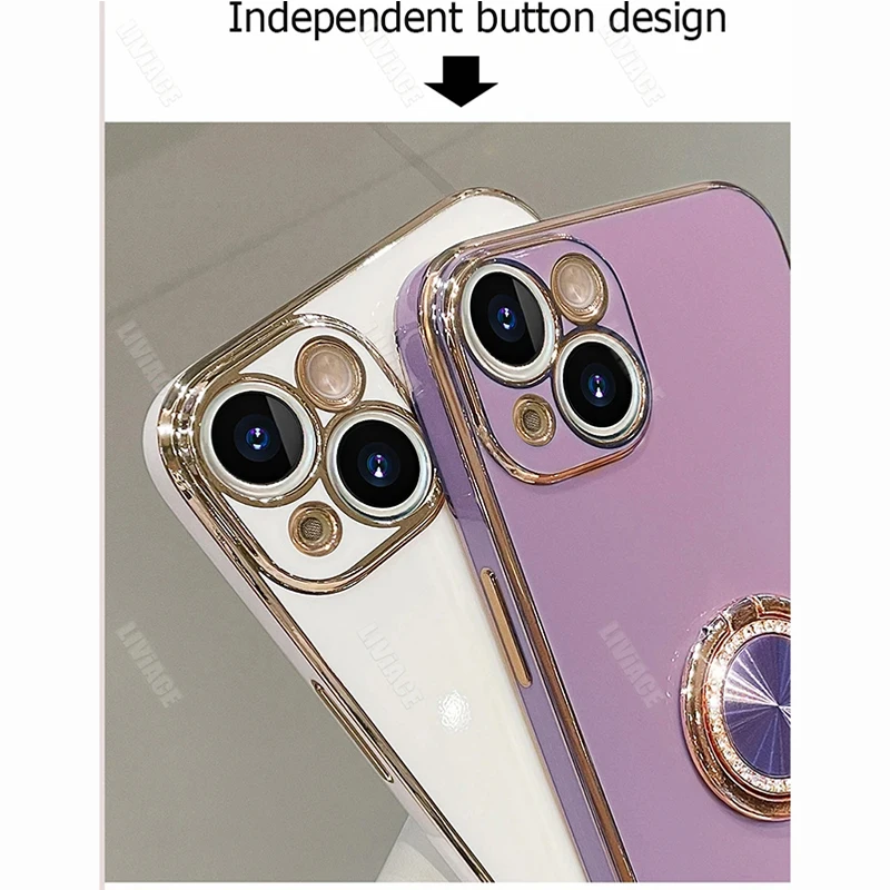 For Honor200 Diamond Bling Ring Holder Case On For Huawei Honor 200 Stand Cover