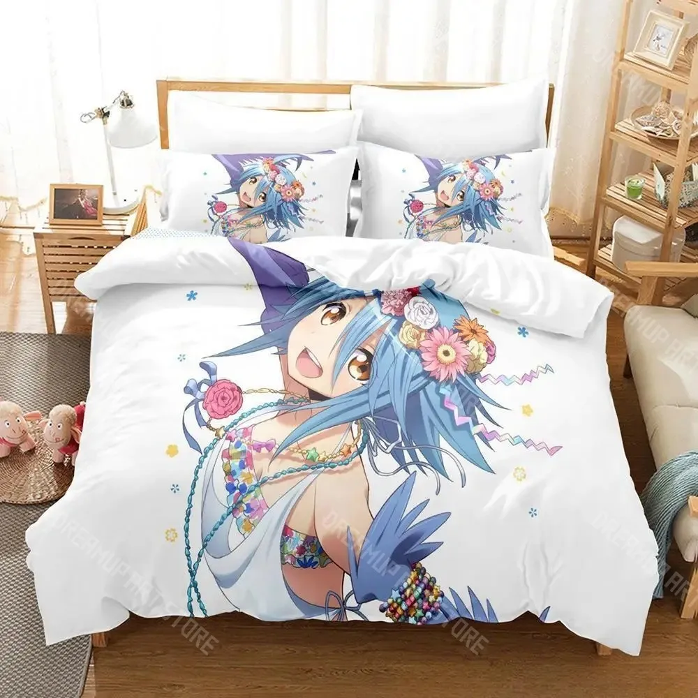 3D Printed Monster Musume Anime Bedding Set for Boys Girls Duvet Cover Pillowcase Twin Queen King Full Single Double Sizes