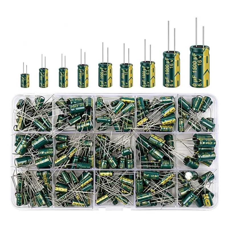 Super Deal -High-Frequency Electrolytic Capacitor Box Kit 460PCS 24 Values Aluminum Capacitors Strong Storage Case Included