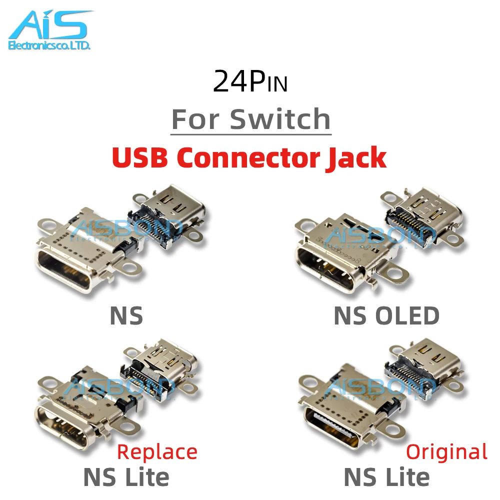 5Pcs/Lot New Type-C USB Jack socket Connector Charging Port dock plug For Nintendo Switch NS OLED Lite Console Charger