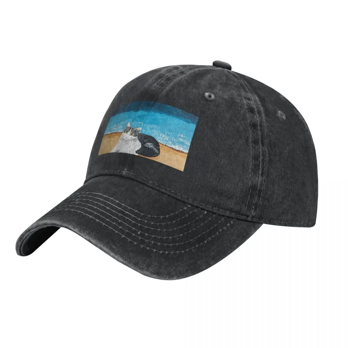 Tabby cat on the beach Baseball Cap beach hat New In The Hat Men Luxury Brand Women's